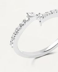 PDPAOLA Nádherný stříbrný prsten s čirými zirkony NUVOLA Silver AN02-874 (Obvod 58 mm)