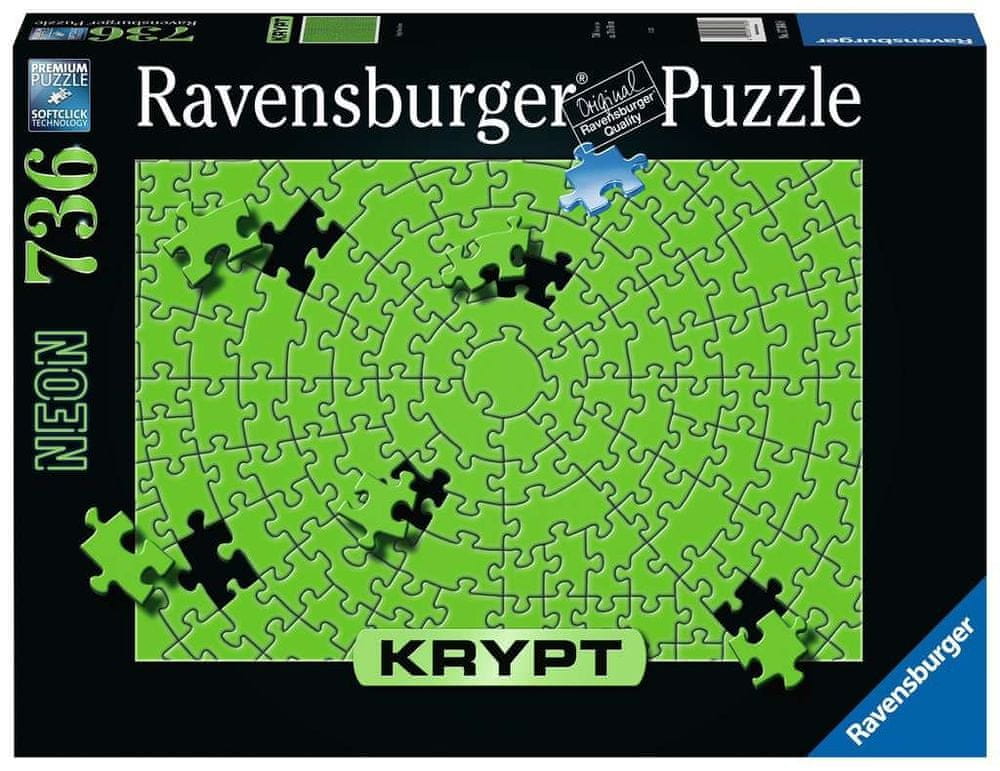 Levně Ravensburger 173648 Krypt Puzzle: Neonová zelená 736 dílků