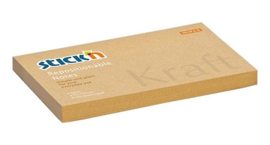 STICK´N Samolepicí bloček "Kraft Notes", hnědá barva, 76 x 127 mm, 100 listů, 21640