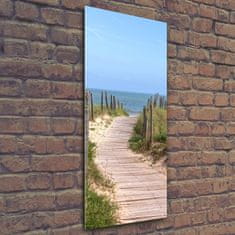 Wallmuralia Vertikální Foto obraz skleněný svislý Stezka na pláž 50x125 cm 4 úchytky