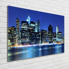 Wallmuralia Foto obraz skleněný horizontální Manhattan New York 100x70 cm 2 úchytky