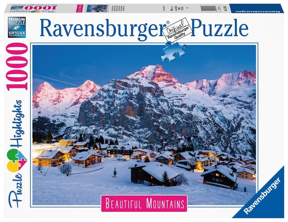 Ravensburger Puzzle Dechberoucí hory: Bernská vysočina, Murren ve Švýcarsku 1000 dílků