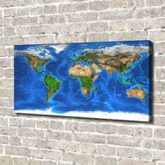 Wallmuralia Foto obraz canvas Mapa světa 140x70 cm