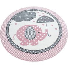 Ayyildiz Dětský kusový koberec KIDS 0570, kulatý, Růžová Rozměr koberce: 160 cm KRUH