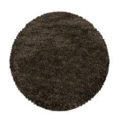 Ayyildiz Kusový koberec FLUFFY 3500, kulatý, Hnědá Rozměr koberce: 120 cm KRUH