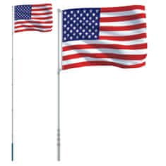 shumee Vlajka USA a stožár 5,55 m hliník
