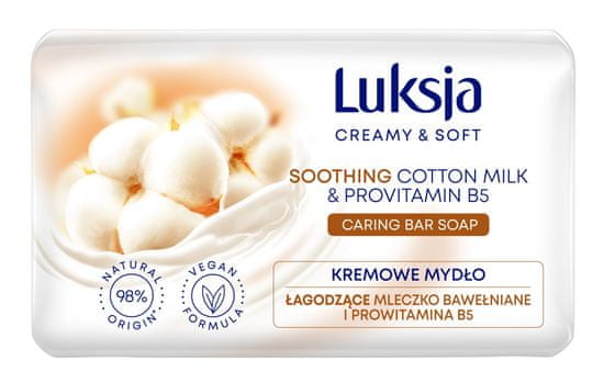 Luksja Krémové a jemné zklidňující krémové mýdlo Cotton Milk & Provitamin B5 90G