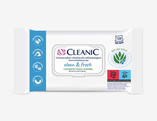 Cleanic Víceúčelové čisticí ubrousky Clean&Fresh 1Op.-120ks