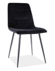 ATAN Jídelní čalouněná židle MAJA VELVET černá/černá