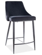 ATAN Barová čalouněná židle NOPI velvet černá/černá mat