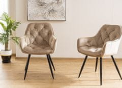 ATAN Jídelní čalouněná židle BERI velvet béžová/černá