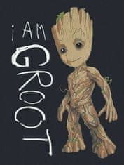 CurePink Pánské tričko Guardians Of The Galaxy 2|Strážci Galaxie 2: I Am Groot Scribbles (M) černé