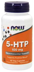 NOW Foods 5-HTP, 100 mg, 60 rostlinných kapslí