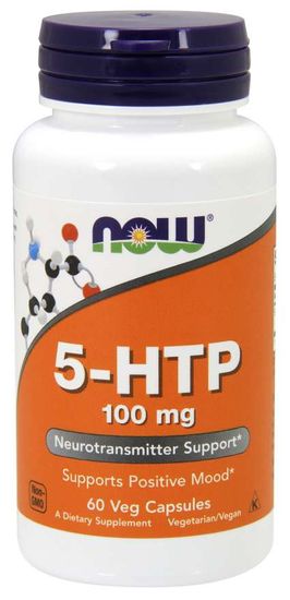 NOW Foods 5-HTP, 100 mg, 60 rostlinných kapslí