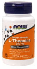 NOW Foods L-Theanine s Inositolem Double Strength, 200 mg, 60 rostlinných kapslí