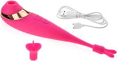 XSARA Dvoustranný stimulátor klitorisu vibračně-sací vibrátor 2v1 s vyměnitelnými koncovkami - 79514279