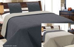 Euromat Dekorační přehoz na postel VIGO II 220x240 tmavě šedý stříbrný geometrické vlny