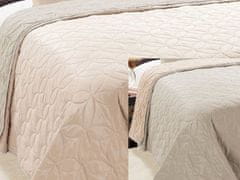 Euromat Dekorační přehoz na postel VIGO II 220x240 světle růžový stříbrný geometrické květy