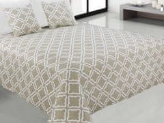 Euromat Dekorativní přehoz na postel s povlaky na polštáře TAVIRA 220x240 Stone beige ecru cookies