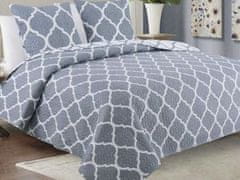 Euromat Dekorativní přehoz na postel s povlaky na polštáře TAVIRA 220x240 meridian grey clover maroco