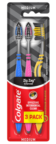 Colgate Zubní kartáček Zig Zag charcoal 3pack