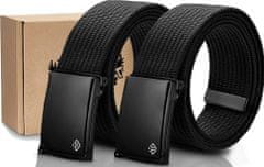ZAGATTO Pánský popruhový pásek, sada dvou popruhů Černá barvy, odolný a pevný kalhotový pásek, pásek s elegantní krabičkou, délka: 120 cm / K3-CZ-P1/K3-CZ-P1-L, černá, 120 cm