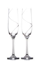 Půllitr Broušené sklenice na šumivé víno 190 ml dekor ATLANTIS, 2 ks