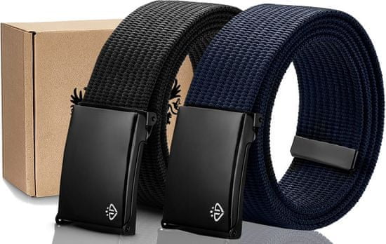 ZAGATTO Pánský popruhový pásek, sada dvou popruhů Černá barvy, odolný a pevný kalhotový pásek, pásek s elegantní krabičkou, délka: 105 cm / K3-CZ-P1/K3-CZ-P1-S, černá, 105 cm