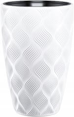 Form-Plastic Kulatý květináč Flow Slim 30 | Bílý