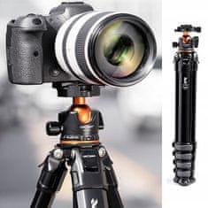 K&F Concept Stativ pro fotoaparát, kameru, 3D hlava 15 kg, 178 cm, hliník, K&F KF09.105