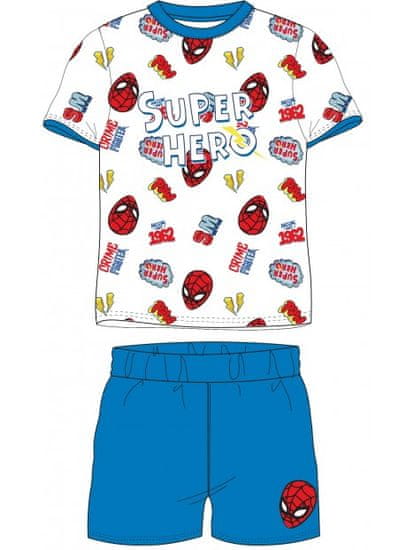 E plus M Chlapecké bavlněné letní pyžamo Spiderman MARVEL - modré