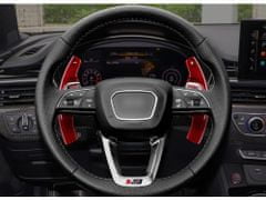 Escape6 karbonová pádla pod volant pro vozy Audi R/RS r.v. 2021- s otvory v továrních pádlech, barva: červený karbon