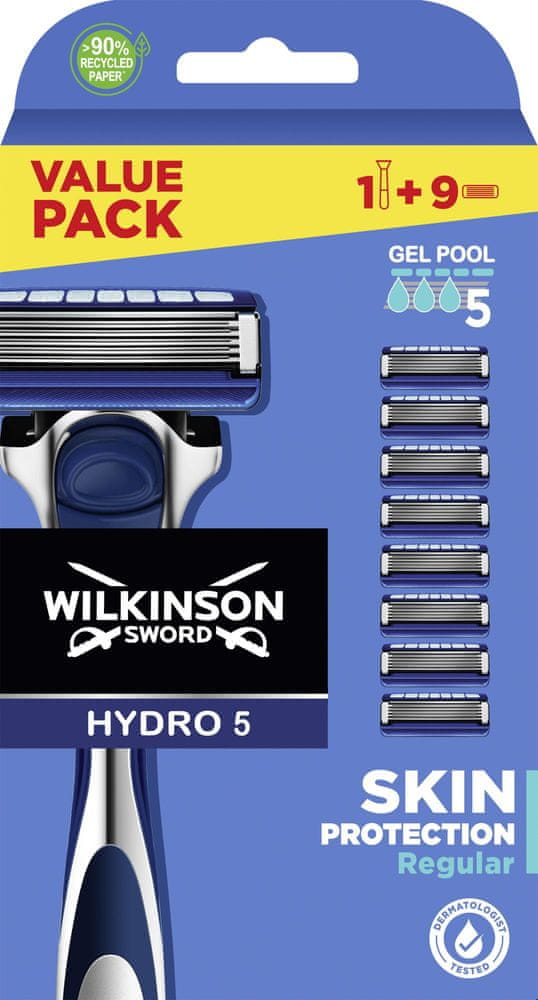 Levně Wilkinson Sword HYDRO 5 Protection XXL holící strojek + 9 kusů náhradních hlavic