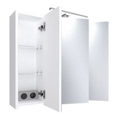 BPS-koupelny Zrcadlová skříňka závěsná s LED osvětlením Fabrice W 80 ZS