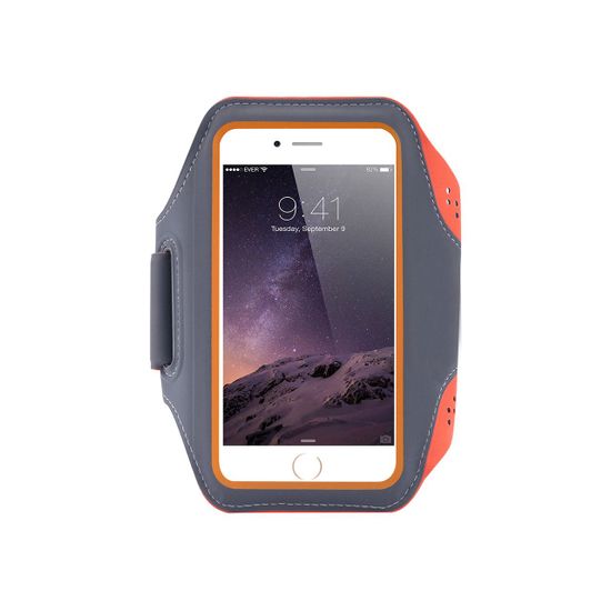 Mobilly sportovní neoprénové pouzdro na ruku pro telefony velikosti 6,4", oranžová