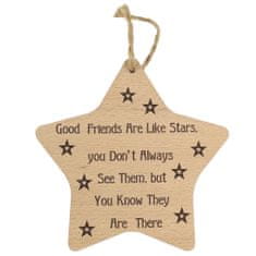 AMADEA Dřevěná dekorace hvězda Good Friends Are Like Stars ..16cm