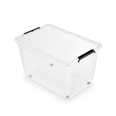 Orplast SimpleStore úložný box s víkem 60l, na kolečkách, klipsy