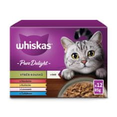 Whiskas Pure Delight kapsičky výběr kousků v želé pro dospělé kočky 48 x 85 g