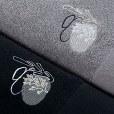 FLHF TRISI ručník šedý vyšívaný klasický styl 2*70x140+2*50x100+2*30x50 ameliahome