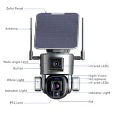 Secutek Bateriová duální PTZ 4G IP kamera SHT-SPB5-4G se solárním panelem