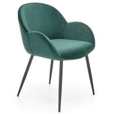 Halmar Jídelní židle K480 - tmavě zelená / černá