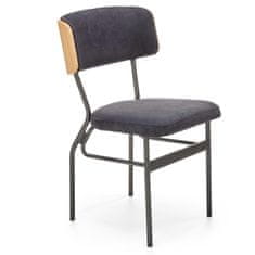 Halmar Jídelní židle Smart KR - černá / přírodní dub