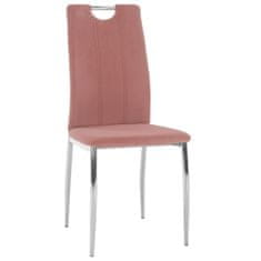 KONDELA Jídelní židle Oliva New - růžová (Velvet) / chrom