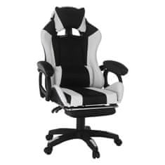 KONDELA Herní židle Jovela s podsvícením - černá/bílá