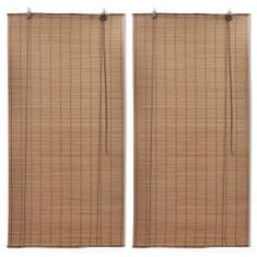 Vidaxl Zatemňovací rolety z bambusu 2 ks 100 x 160 cm hnědé