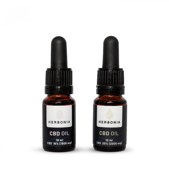 Herbonia Výhodný balíček pro pár (15% CBD Konopný olej, 10 ml + 20% CBD Konopný olej, 10 ml)