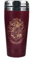CurePink Nerezový cestovní termo hrnek Harry Potter: Erb Bradavic - Hogwarts (obejm 450 ml)