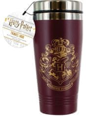 CurePink Nerezový cestovní termo hrnek Harry Potter: Erb Bradavic - Hogwarts (obejm 450 ml)
