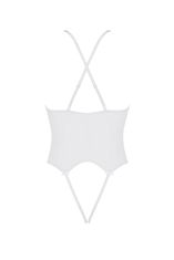 Avanua Avanua ADELINA Body (White), průhledné bodýčko s otevřeným rozkrokem S/M
