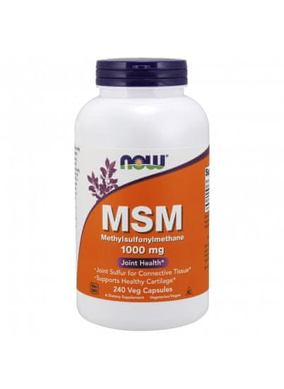NOW Foods MSM (Methylsulfonylmethan), 1000 mg, 240 rostlinných kapslí